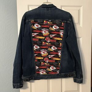 Upcycled Men's Jean Jacket XL Kansas City Chiefs NFL